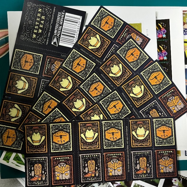 Western Wear Booklet 5 Pane of 20 Current ， 100pcs