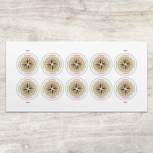 2025 Compass Rose Global, 10 Sheets of 10PCS, Total 100pcs