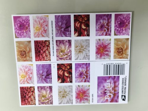 2026 Dahlias Stamps 5 Sheets of 20PCS, Total 100pcs