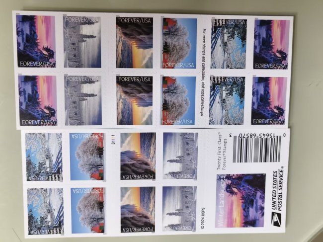 2026 Winter Landscapes Stamps 5 Sheets of 20PCS, Total 100pcs