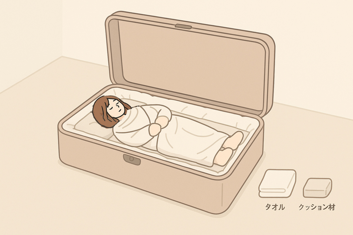 ラブドール イラスト タオルやクッション材 保護し
