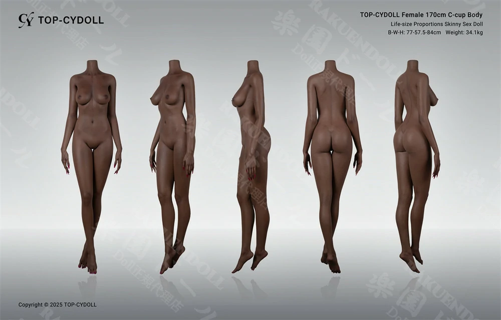 TOP-CYdoll 170cm Dカップ 等身大 シリコン製ダッジワイフ ボディ三面図 全裸