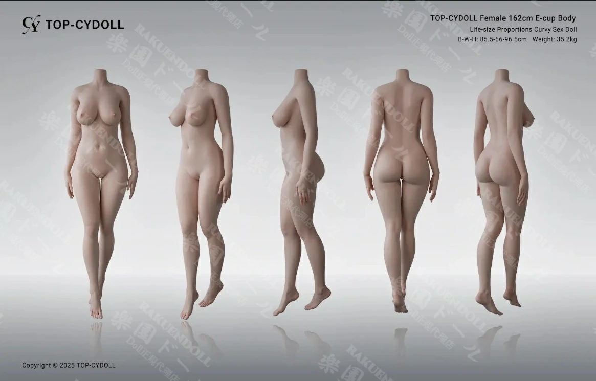 TOP-CYdoll 162cm Eカップボディ三面図 シリコンラブドール リアル