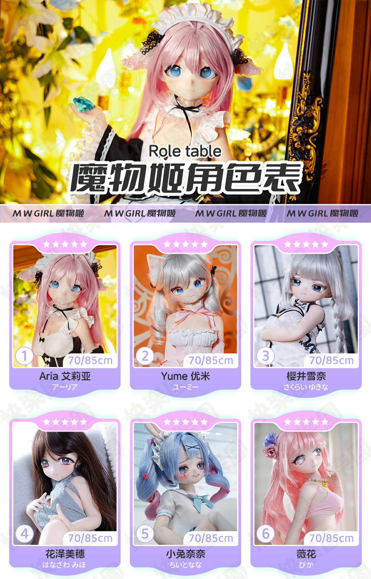 ヘッド一覧 フルヌード MW Girl(魔物姫)  アニメリアルドール１