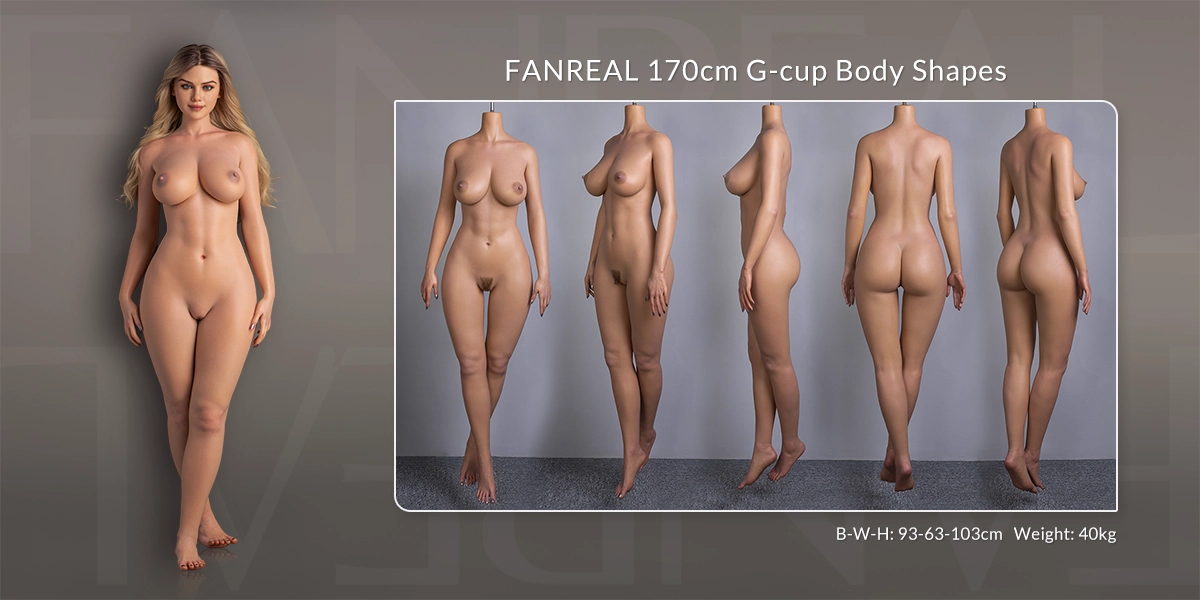 Fanreal Mariaヘッド 170cm Gカップ リアル皮膚付き 成熟セクシー系ラブドール 三面図