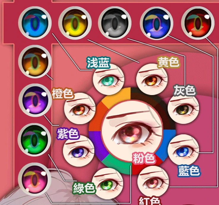 ElsaBabe アニメ顔ラブドール AHR020ヘッド 眼球カラー一覧