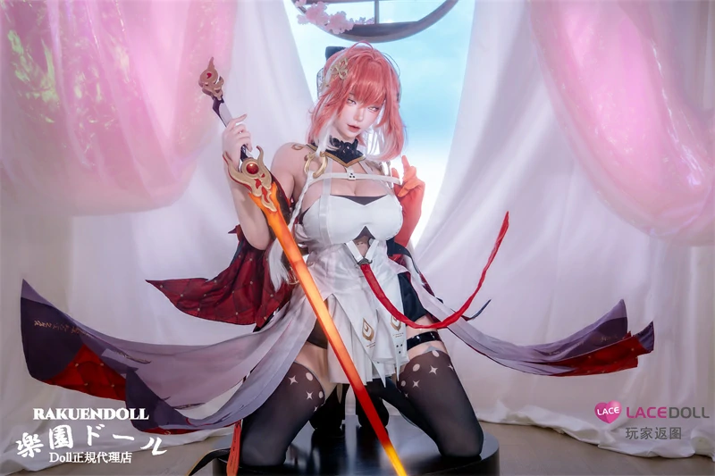 LACE DOLL 玄叶①メイク 163cm Hカップ 鳴潮 長離 二次元風コスプレ姿リアルドール 横画像