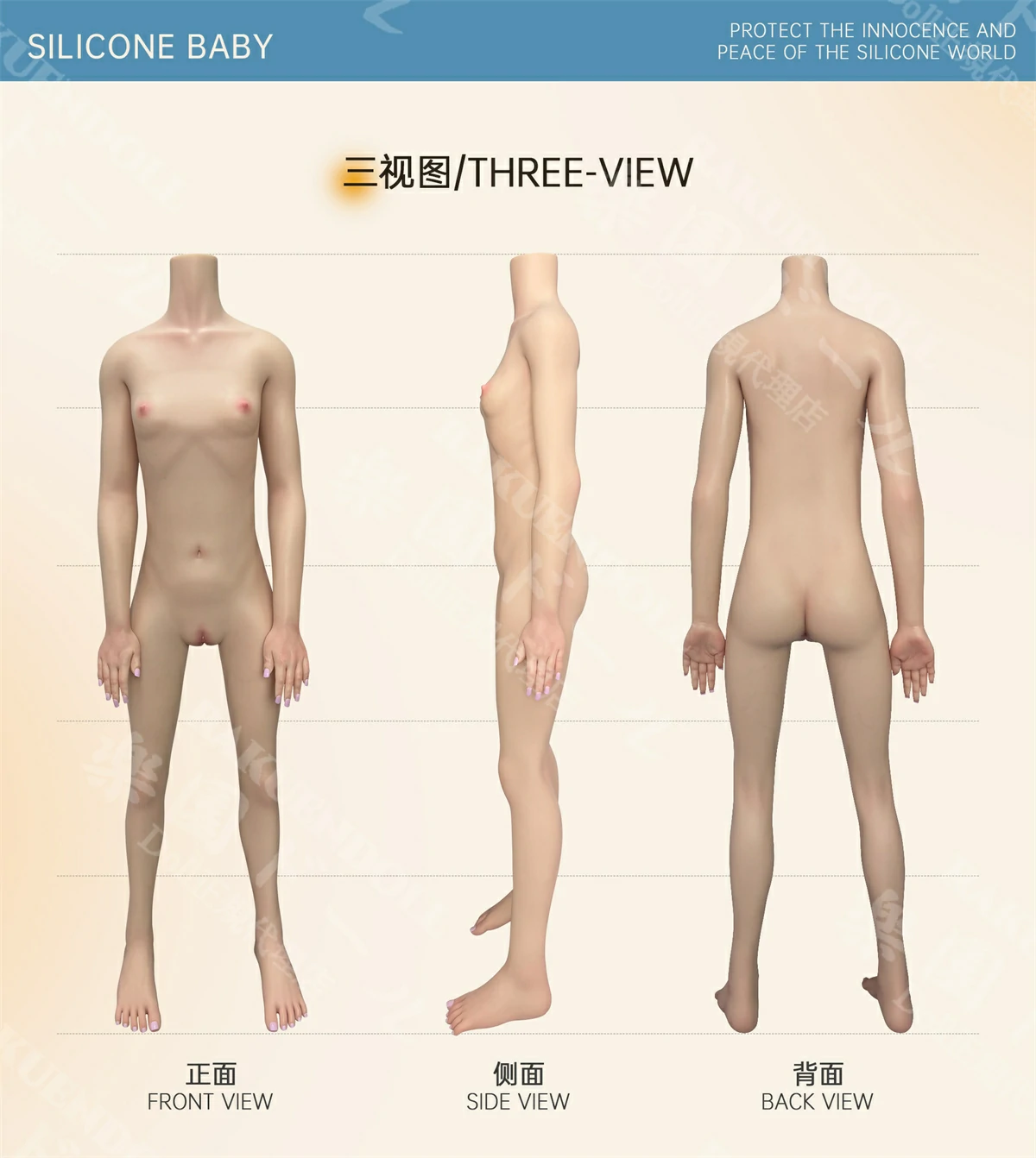 135cm リアルドール YFdoll 三面図