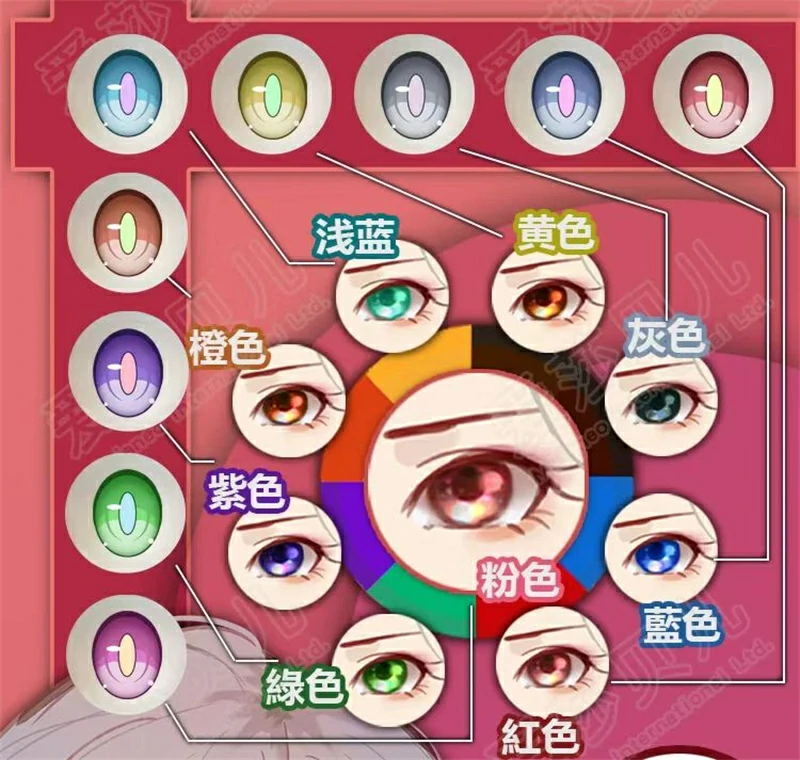 ElsaBabe アニメ顔ラブドール AHR011ヘッド 眼球カラー一覧