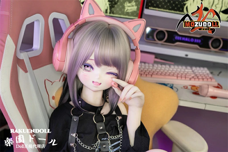 realdoll MOZU DOLL 【SSR級】141cm バスト大 優愛（85-YuAi） 地雷系衣装可愛いウィンク表情ライバー美少女アニメラブドール 横画像