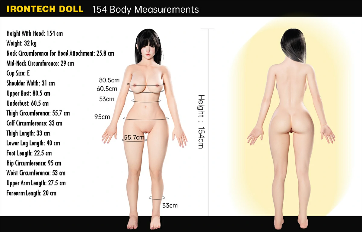 ラブドール Irontech Doll 154cm Eカップ ボディサイズ