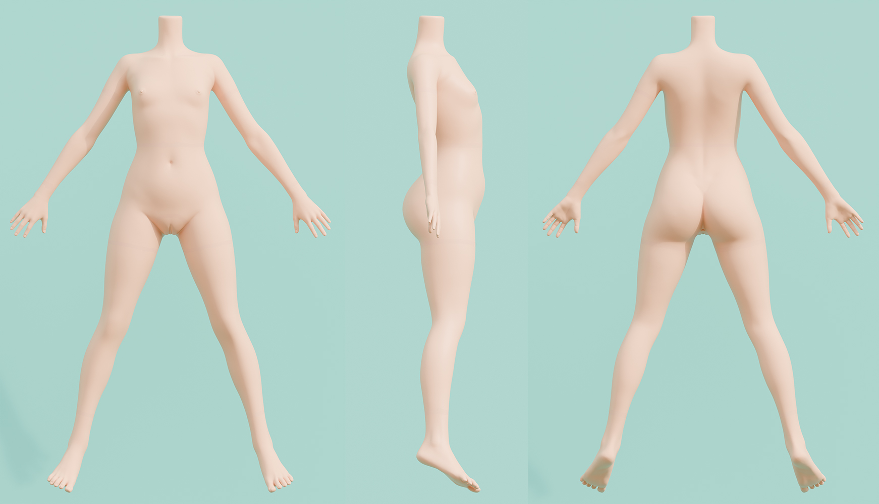 IROKEBIJIN 130cm Aカップ ボディ三面図