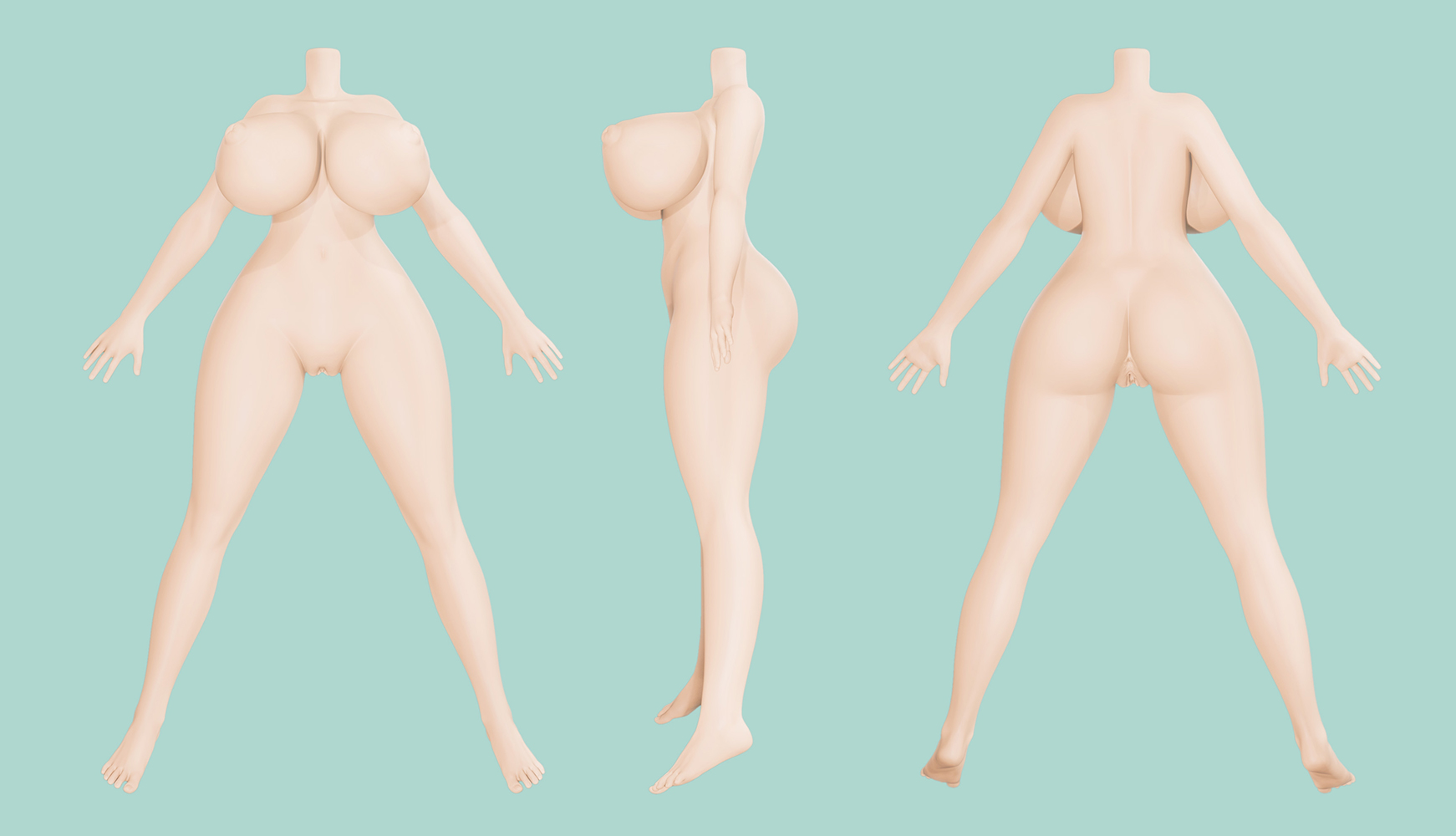 IROKEBIJIN 130cm Oカップ ボディ三面図