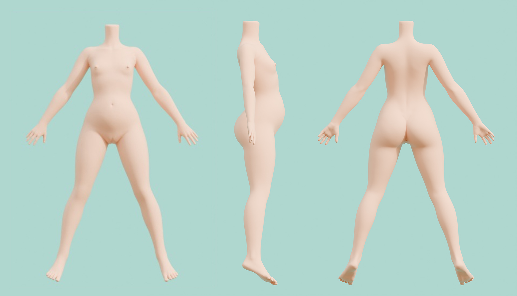 IROKEBIJIN 110cm妊娠 ボディ三面図