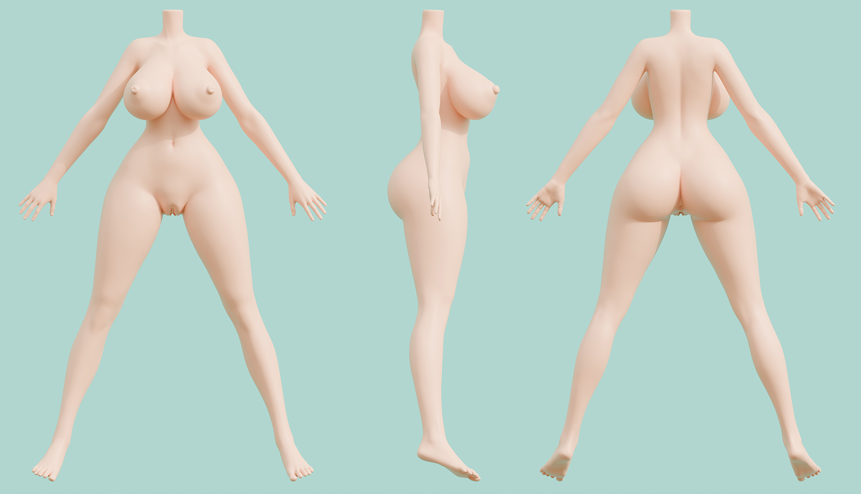 IROKEBIJIN 148cm Lカップ ボディ三面図