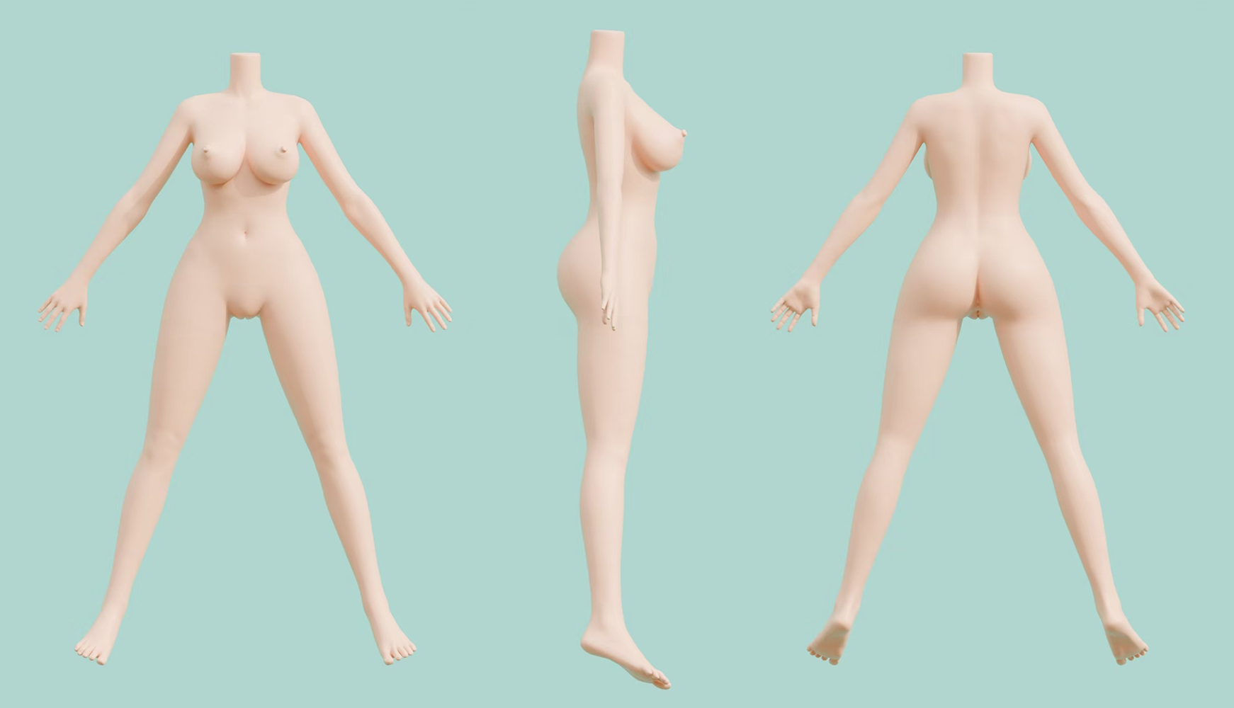 IROKEBIJIN 130cm Eカップ ボディ三面図