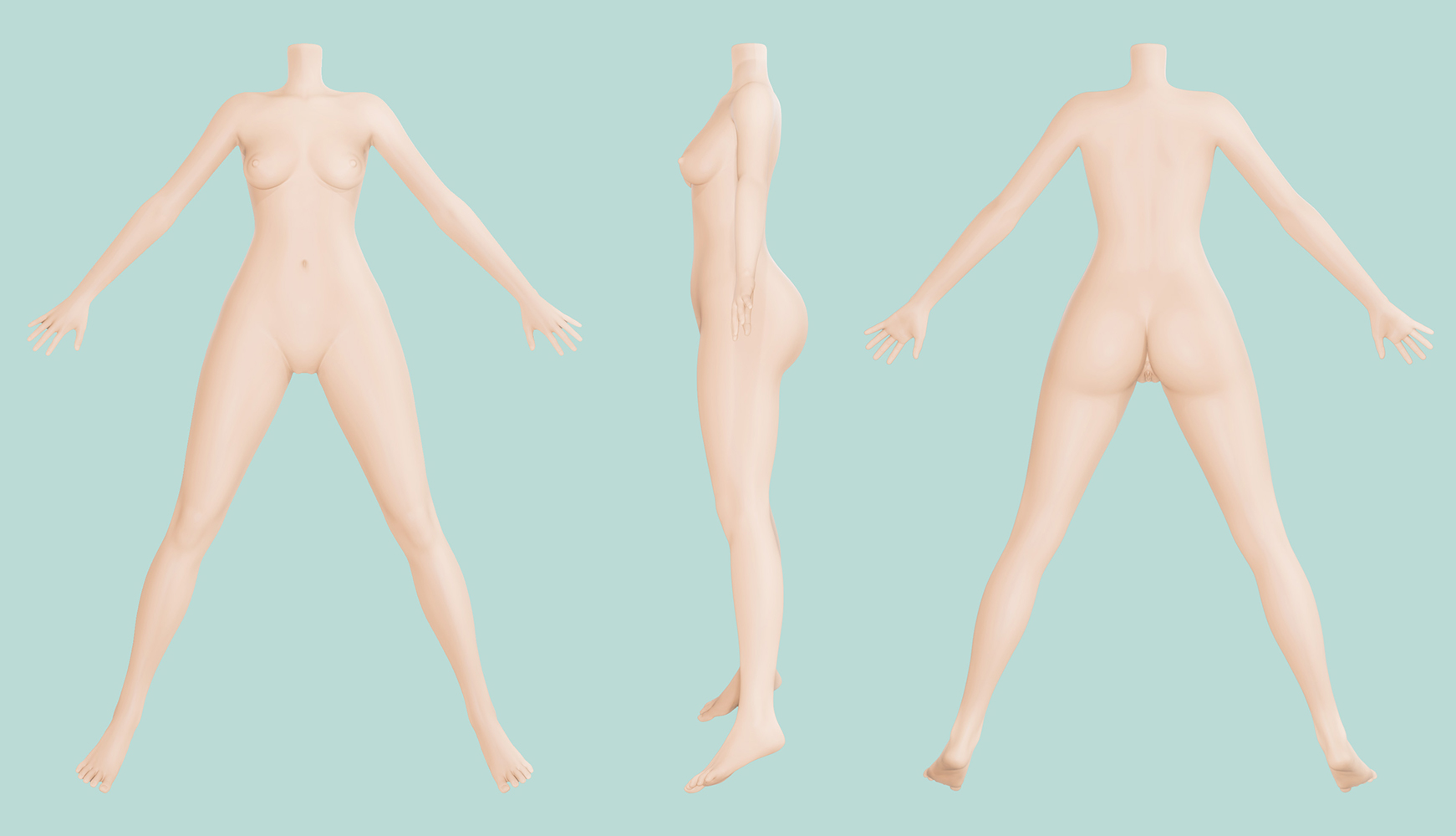 IROKEBIJIN 156cm Dカップ ボディ三面図