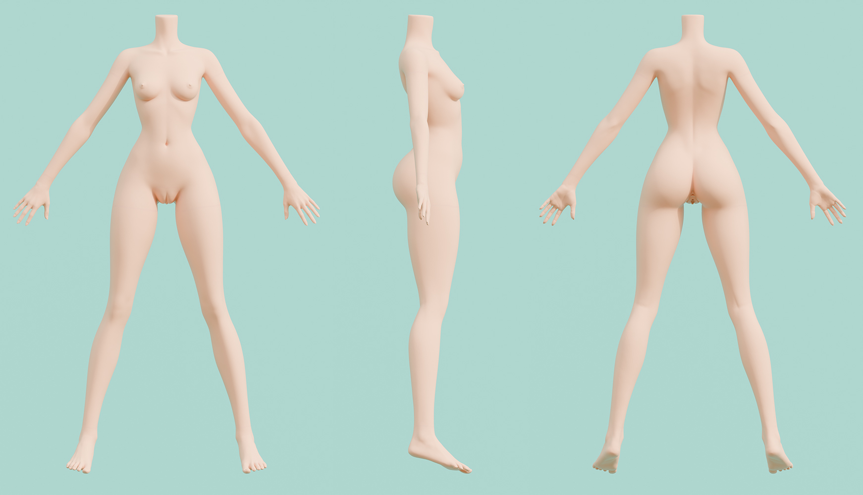 IROKEBIJIN 128cm Bカップ ボディ三面図