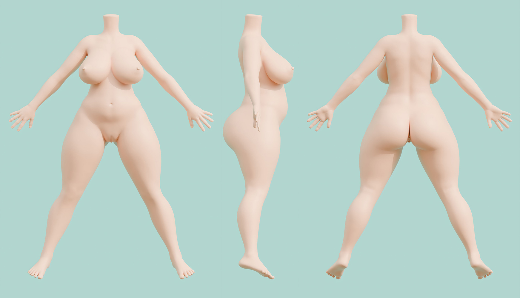 IROKEBIJIN 120cmぼっちゃり ボディ三面図