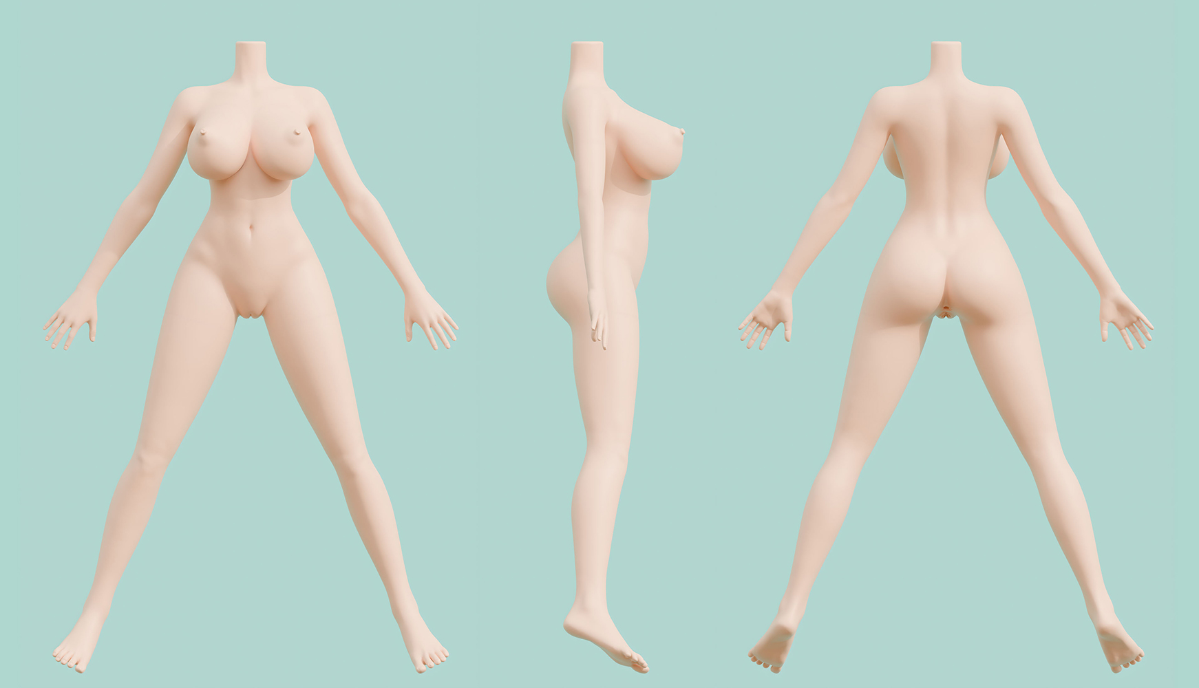 IROKEBIJIN 150cm Eカップ（バスト大） ボディ三面図