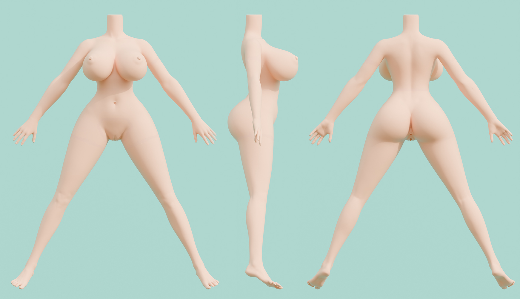 IROKEBIJIN 120cm Kカップ ボディ三面図