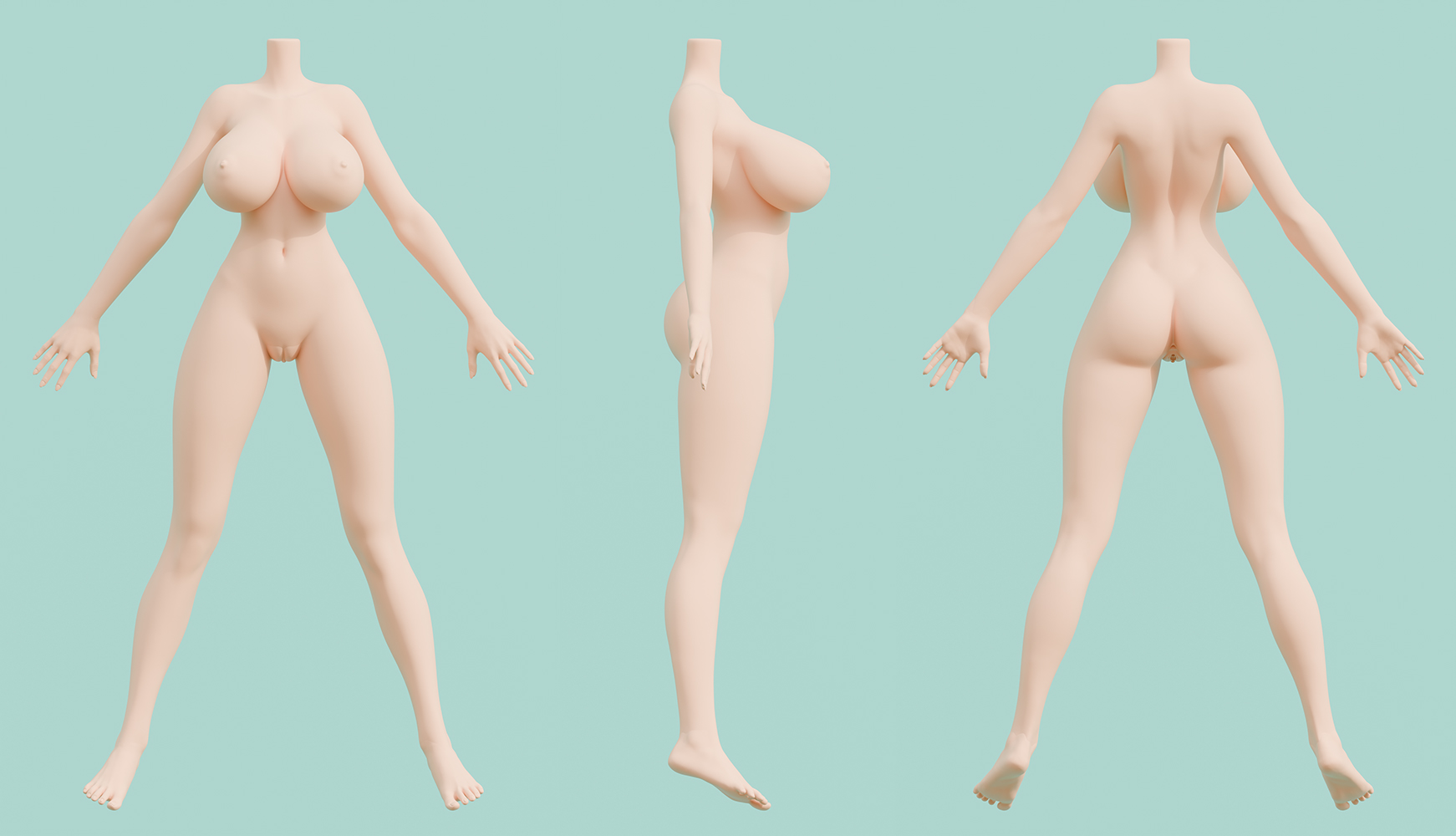 IROKEBIJIN 102cm P ボディ三面図