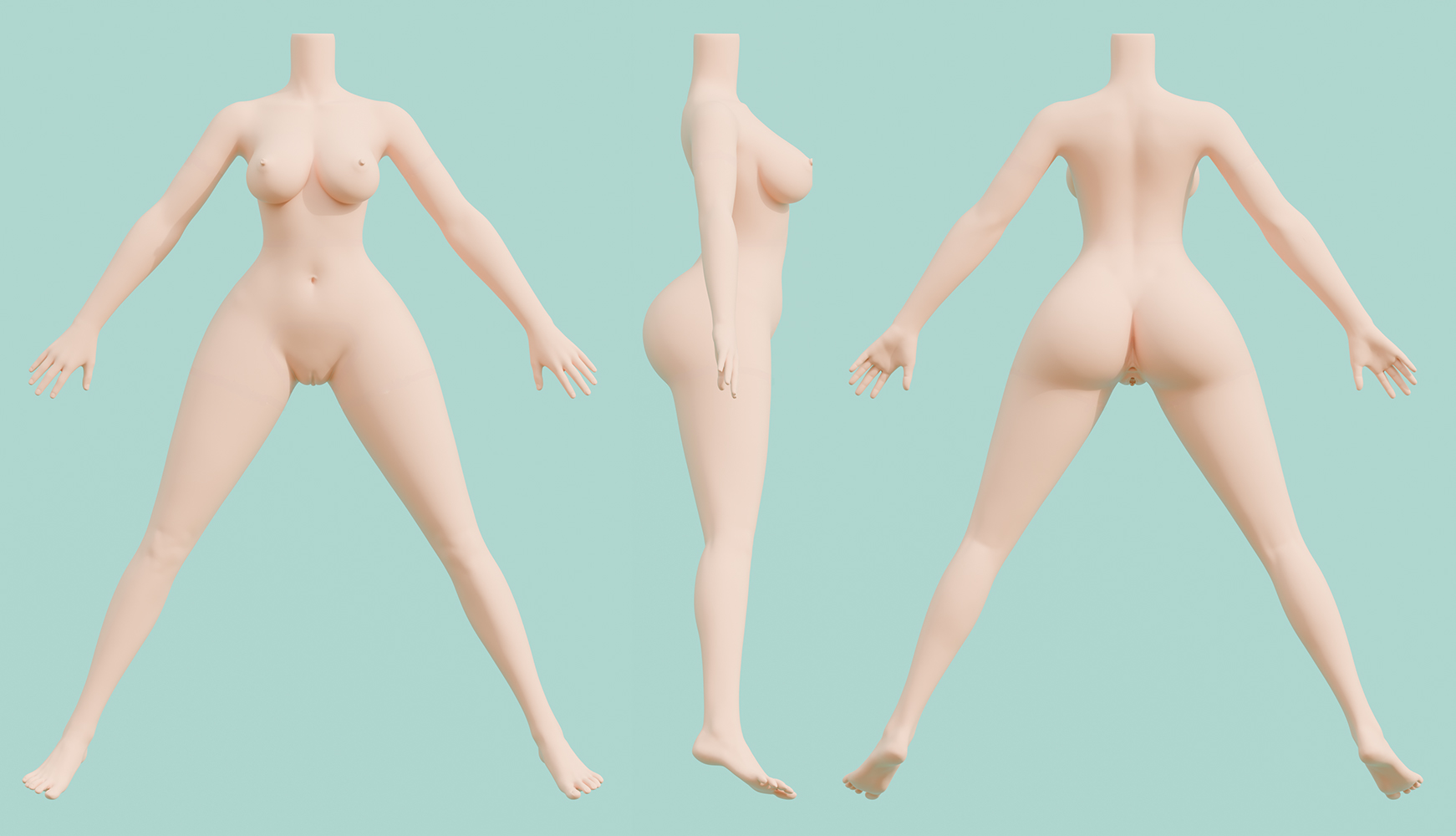 IROKEBIJIN 120cm Dカップ ボディ三面図