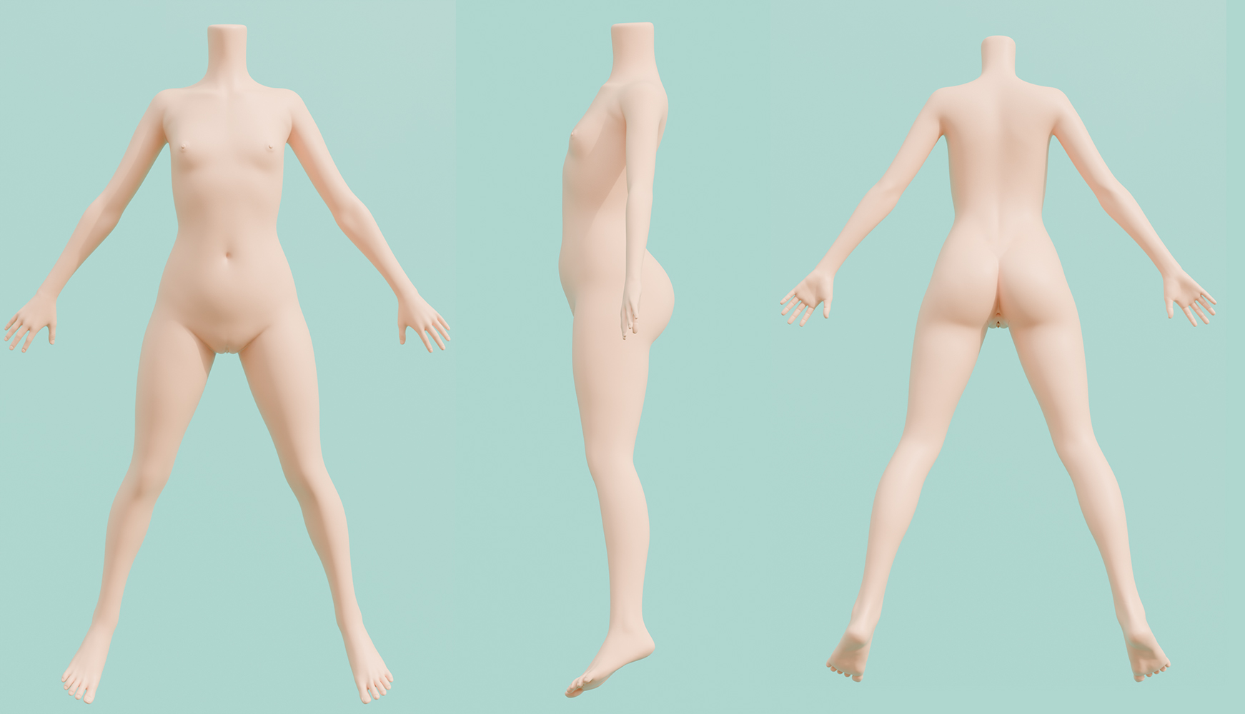 IROKEBIJIN 110cm Flat ボディ三面図