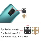Lente de Cristal para cu00e1mara trasera de Xiaomi Redmi Note 9, 9S, 10, 10s Pro, 9A, 9C / Mi 10, 10T, Note 10 Pro, 11 Lite, con adhesivo, 2 uds.