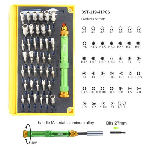 BST-119 Magnetic Precision Screwdriver Set Disassemble Repair Laptop Mobile Phone Tool Set with Tweezers Spudger Prying tool