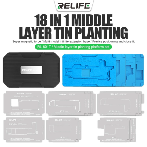 NEW RELIFE RL-601T 14-in-1/18-in-1 Mid-Tier Motherboard Repair Fixture Set for IPX-14P Mid-tier Motherboard Repair