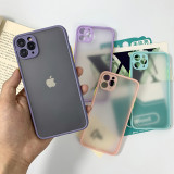 Eye protection contrast color matte texture silicone phone case for  6~12 promax