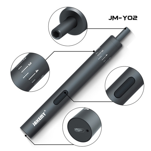 JAKEMY JM-Y02 Rechargeable Cordless Electric Screwdriver Set LED Light DIY Precision Maintaince Tools with 14 Screwdriver Bits