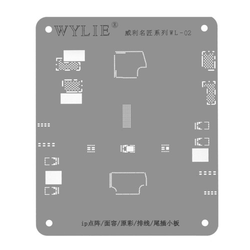 WYLIE WL-02 iP Lattice/Face/Original Color/Cable/ Tail plug board Steel Mesh reballing stencil