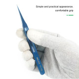 Relife RT-11D 15D Precision Tweezers Ultra Lightweight Jumping Wire High Hardness Non-Magnetic Tin Points Repair Tools