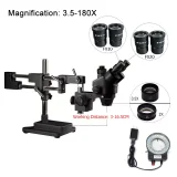 3.5X-180X Continuous Zoom Trinocular stereo microscope Trinocular microscope Zoom 45 90 180X