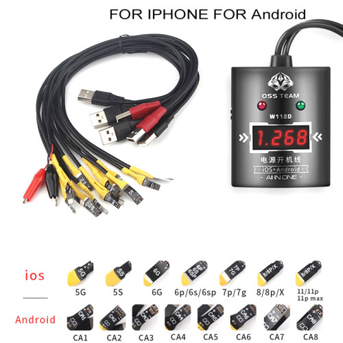 OSS W112d /W112d+ power on line For iPhone 5-11promax for Huawei Xiaomi Samsung Android One click start of LCD screen repair Cable