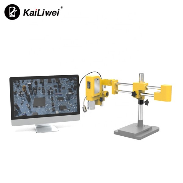 Kailiwei HD 48MP Built-in cameras 7-180X continuous zoom double arm support digital industrial microscope