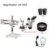 3.5X-180X Continuous Zoom Trinocular stereo microscope Trinocular microscope Zoom 45 90 180X