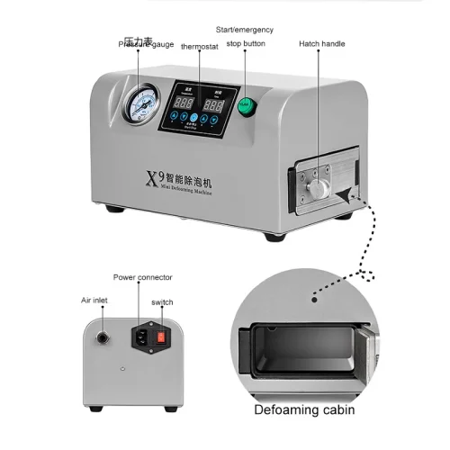 UYUE-X9 Mini Defoaming Machine Autoclave Debubble Machine For  LCD Screen Below 7 inches Phone Bubble Remove/Refurbished