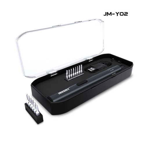 JAKEMY JM-Y02 Rechargeable Cordless Electric Screwdriver Set LED Light DIY Precision Maintaince Tools with 14 Screwdriver Bits
