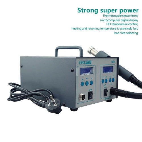QUICK712 2 in 1 free ESD 1000W hot air station + Iron station for mobile phone base plate welding and desoldering tool
