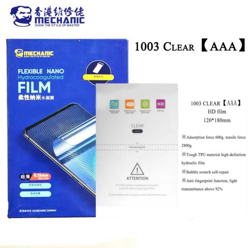 MECHANIC AAA HD Hydraulic Films For Mobile Phone Screen Protector sheets For S760 S730 cutting machine for Iphone with cut code