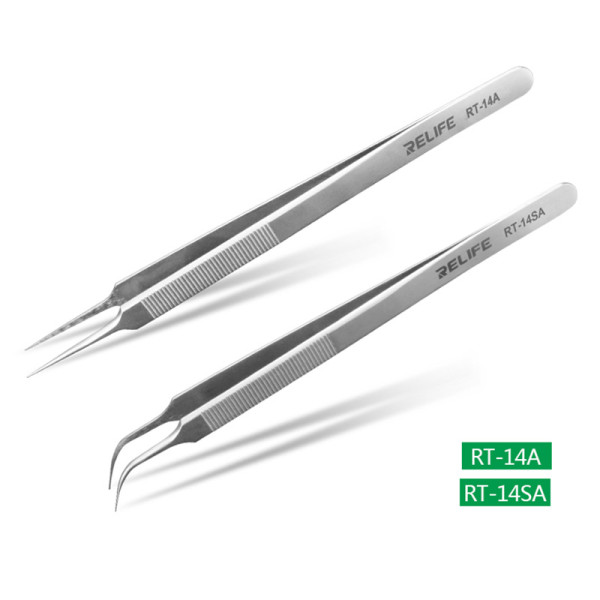 Relife RT-14A RT-14SA Mobile Phone Repair Tweezers Anti-static anti-slip clip high toughness precision fine tip plus chip repair