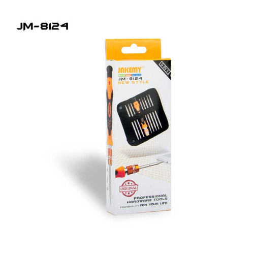 JAKEMY JM-8124 Original 9 In 1 Mini Screwdriver Tool Set with Phillips Hex Slotted U-shape Triangle Bits