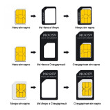 4 in 1 NANO SIM Adapter With Card Pin needle NANO SIM Card Transformation For iPhone 5/5S/5C