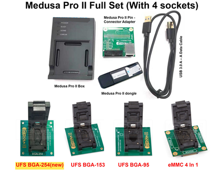 Medusa box Medusa Pro II box full set  included  UFS95/UFS153/eMMC 4 in 1 socket adapter