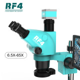 RF4 RF65655TV Triocular Microscope 6.5x-65X Magnification with 2K Microscope Camera and 10 inch Monitor Electronic PCB Repair