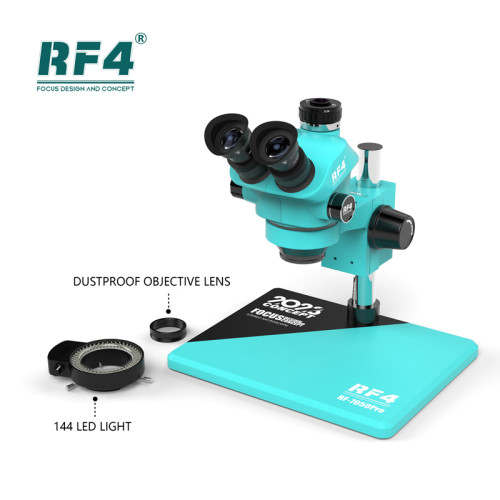 RF4 RF-7050PRO Latest Triocular Microscope 7-50X Magnification Knob 6 Gears Accurately Lock Phone Electronic Component Repair