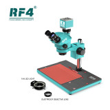 RF4 RF7050-PO2-4K Stereo Binocular Microscope 7-50X Continuous Zoom with HDMI 4K Camera Silicone Pad 144 LED Light